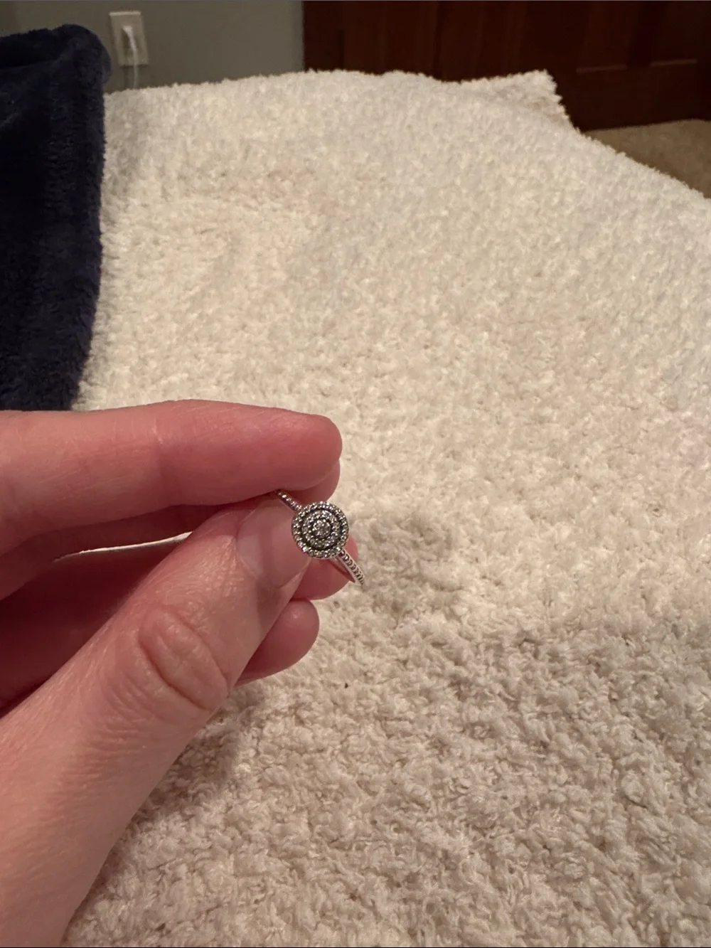 Pandora Silver Ring with Sparkling Stones